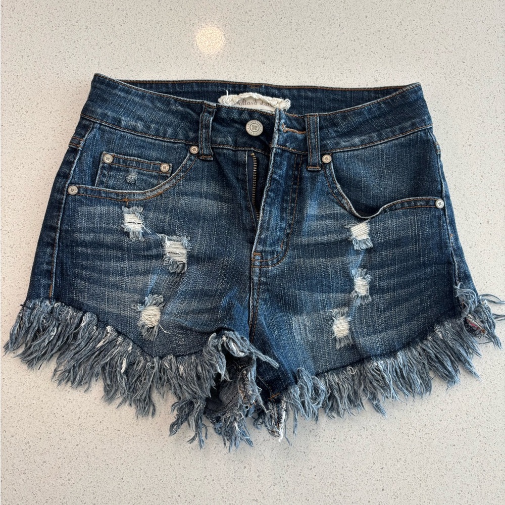 Distressed Blue Jean Shorts